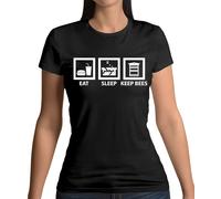 Eat Sleep Keep Bees - Donna T-Shirt - Ape Mantenendo Custode Apicoltore Miele