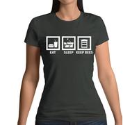 Eat Sleep Keep Bees - Donna T-Shirt - Ape Mantenendo Custode Apicoltore Miele
