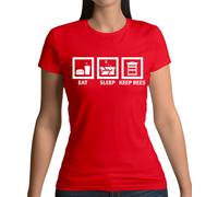 Eat Sleep Keep Bees - Donna T-Shirt - Ape Mantenendo Custode Apicoltore Miele