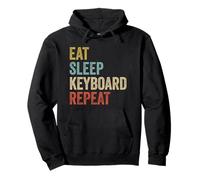 Eat Sleep Keyboard Repeat Shirt Tastierista Felpa con Cappuccio