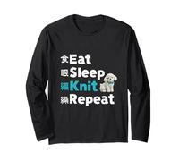 Eat Sleep Knit Repeat Toy Poodle Maglia a Manica