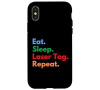 Eat Sleep Laser Tag Repeat per i giocatori e gli amanti del laser tag Custodia per iPhone X/XS