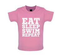 Eat Sleep Nuoto Ripetere - Bambino T-Shirt / Body - Nuotatore Acqua Piscina