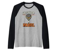 Eat Sleep Padel Mangia Dormi Padel Ripeti Giocatore Pala Maglia con Maniche Raglan