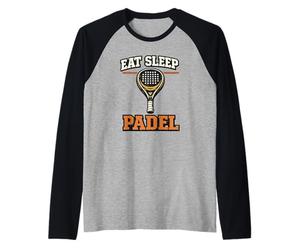 Eat Sleep Padel Mangia Dormi Padel Ripeti Giocatore Pala Maglia con Maniche Raglan