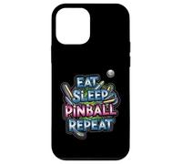 Eat Sleep Pinball Repeat Arcade Gaming Fan Design Custodia per iPhone 12 mini