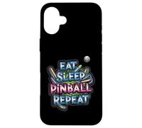 Eat Sleep Pinball Repeat Arcade Gaming Fan Design Custodia per iPhone 16 Plus