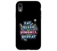Eat Sleep Pinball Repeat Arcade Gaming Fan Design Custodia per iPhone XR