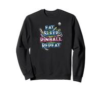 Eat Sleep Pinball Repeat Arcade Gaming Fan Design Felpa
