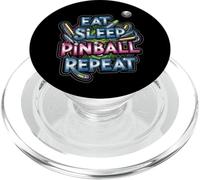 Eat Sleep Pinball Repeat Arcade Gaming Fan Design PopSockets PopGrip per MagSafe