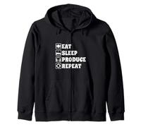 Eat Sleep Produce Repeat - DJ, Musica, Beats Producer, Canzoni Felpa con Cappuccio