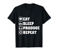 Eat Sleep Produce Repeat - DJ, Musica, Beats Producer, Canzoni Maglietta