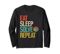 Eat Sleep Risolvi Ripeti Velocità Cubing Cubing Cuber Cube Maglia a Manica