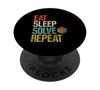 Eat Sleep Risolvi Ripeti Velocità Cubing Cubing Cuber Cube PopSockets PopGrip Adesivo