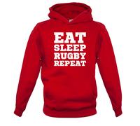 Eat Sleep Rugby Ripetere - Bambini Felpa Union League Sei 6 Nazionali World