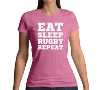 Eat Sleep Rugby Ripetere - Donna T-Shirt - League Union Player SPORTS World