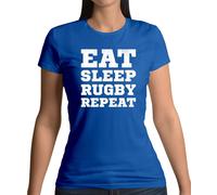 Eat Sleep Rugby Ripetere - Donna T-Shirt - League Union Player SPORTS World