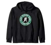 Eat Sleep Run - caffè & Marathon Runner Running Design Felpa con Cappuccio