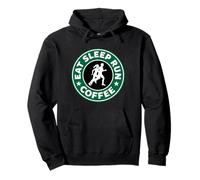 Eat Sleep Run - caffè & Marathon Runner Running Design Felpa con Cappuccio