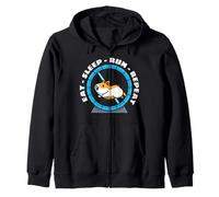 Eat Sleep Run Repeat Hamster Wheel Ruota del Criceto Felpa con Cappuccio