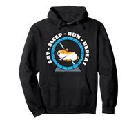Eat Sleep Run Repeat Hamster Wheel Ruota del Criceto Felpa con Cappuccio