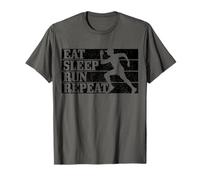 Eat Sleep Run Repeat Maratona Maratoneta Sprinter Maglietta