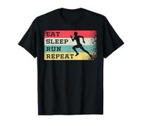 Eat Sleep Run Repeat - Runner da corsa in stile retrò, divertente Maglietta