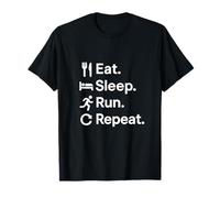 Eat Sleep Run Repeat Trail Running Grafica minimalista Maglietta