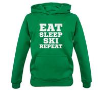 Eat Sleep Sci Ripetere - Bambini Felpa Sciatore Neve Vacanza Inverno Alpine Alps