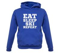 Eat Sleep Sci Ripetere - Bambini Felpa Sciatore Neve Vacanza Inverno Alpine Alps