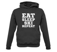 Eat Sleep Sci Ripetere - Bambini Felpa Sciatore Neve Vacanza Inverno Alpine Alps