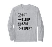 Eat Sleep Sew Repeat Macchina da Cucire Cucire Meme Maglia a Manica