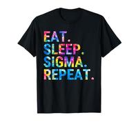 Eat Sleep Sigma Repeat Tie Dye Mamma Papà Loner Wolf Alpha Tees Maglietta