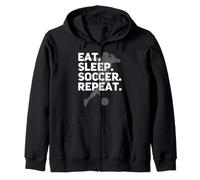 Eat Sleep Soccer Repeat -USA Football Fan Boy Girl Uomo Donna Felpa con Cappuccio