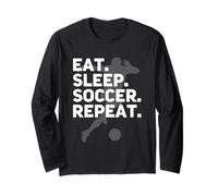 Eat Sleep Soccer Repeat -USA Football Fan Boy Girl Uomo Donna Maglia a Manica