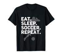 Eat Sleep Soccer Repeat -USA Football Fan Boy Girl Uomo Donna Maglietta