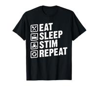 Eat Sleep Stim Repeat Autism Awareness Ragazzi Bambini Donne Uomini Maglietta