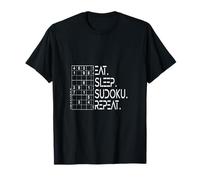 Eat Sleep. Sudoku Repeat Puzzle Logica Pensiero Puzzle Maglietta