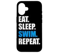 Eat Sleep Swim Repeat Funny Swim Coach Nuoto Custodia per iPhone 16