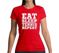 Eat Sleep Tennis Ripetere - T-Shirt - Sport Racchetta Doppi Player Amore