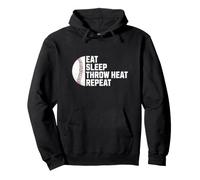 Eat Sleep Throw Heat Repeat Fastball Pitcher Baseball Felpa con Cappuccio