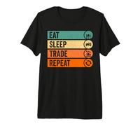 Eat Sleep Trade Repeat Maglietta Premium