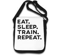 Eat Sleep Train Repeat - Borsa a tracolla bianca