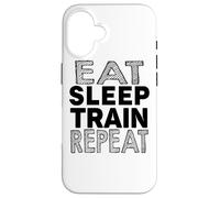 Eat Sleep Train Repeat - Divertente allenamento in palestra Custodia per iPhone 16