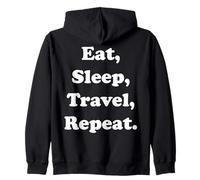 Eat Sleep Travel Repeat Explorer Enthusiast Felpa con Cappuccio