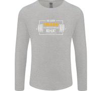 Eat Sleep Treno Ripetere Palestra Allenamento Uomo Maniche