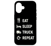Eat Sleep Truck Repeat per gli operatori del veicolo Custodia per iPhone 16