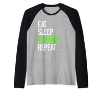 Eat Sleep Ultimate Repeat - Funny Frisbee Maglia con Maniche Raglan