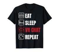 Eat Sleep VR Chat Repeat Gamer Virtual Reality Maglietta