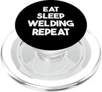 Eat Sleep Welding Repeat - Saldatura divertente PopSockets PopGrip per MagSafe